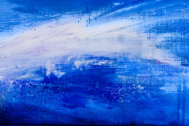 istock Abstract blue and white acrylic background on canvas 1166112246
