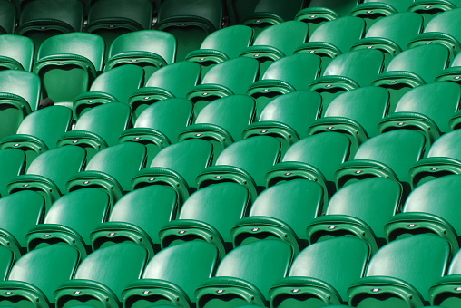 A section of green seats