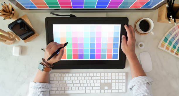 istock Young motivated graphic designer working on his project 1166123332