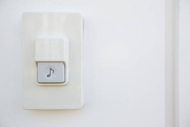 istock Doorbell ring on white walls and gates 1166124105