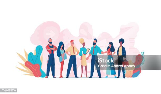 Group Of Business People Teamwork Business Team Stock Illustration - Download Image Now - Teamwork, Multiracial Group, Occupation