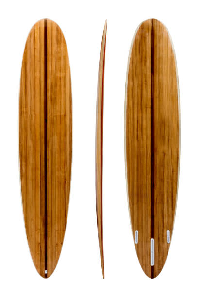 istock Retro wood longboard surfboard 1166125890
