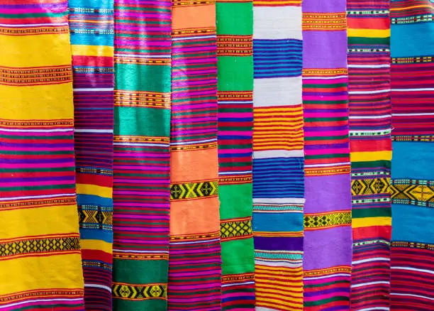 Photo of hand made colorful scarf, Ethiopia