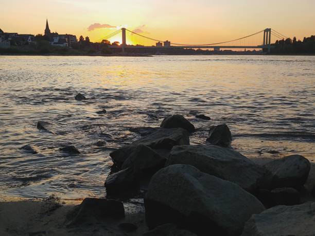 istock Rodenkirchen Beach in Cologne, Germany. Sunset. Rhine River. 1166138518
