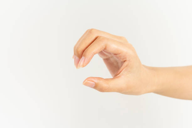 istock Woman's hand movement, isolated on white 1166142083
