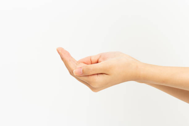 istock Woman's hand movement, isolated on white 1166142108