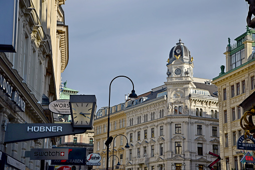 AUSTRIA, VIENNA - MARCH 25: Vienna is capital and largest city of Austria. View on the famous houses in center of Vienna on 25 March 2019, Austria.