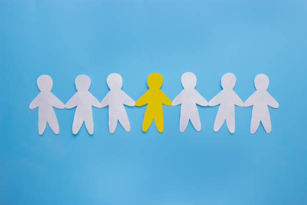 istock Paper people on the blue background 1166143212