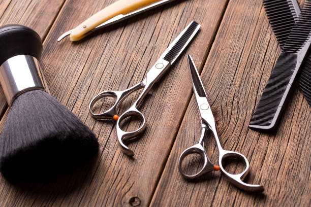 istock Hairdressing tool kit. Scissors and other tool barber. Barber set. 1166145232