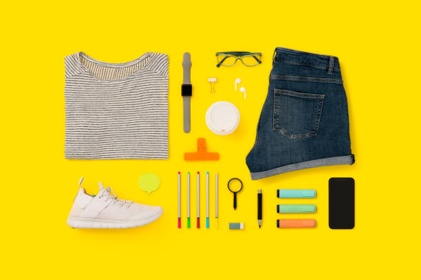 istock Back to school flat lay on yellow background 1166145637