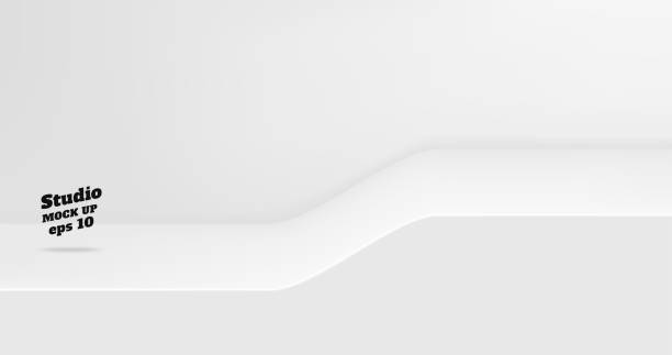 illustrazioni stock, clip art, cartoni animati e icone di tendenza di vector tabella studio bianca vuota con sfondo spazio di pendenza ,visualizzazione del prodotto con spazio di copia per la visualizzazione della progettazione del contenuto. banner per il prodotto pubblicizzato sul sito web. - black wall showing light