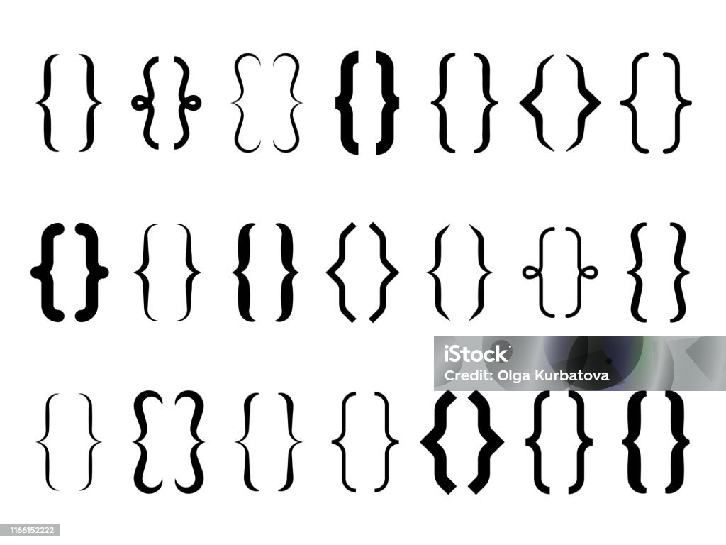 Khung Biểu Tượng Kiểu Chữ Xoăn Cổ Điển Niềng Răng Dấu Ngoặc Đơn ...