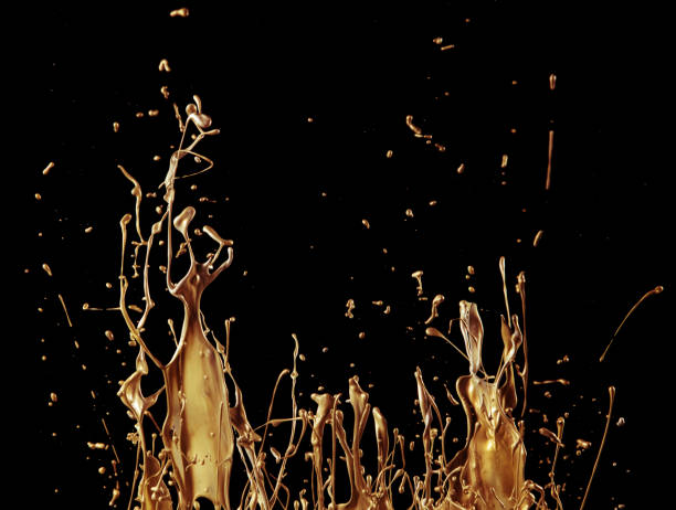 istock abstract golden liquid splash on black background 1166152332