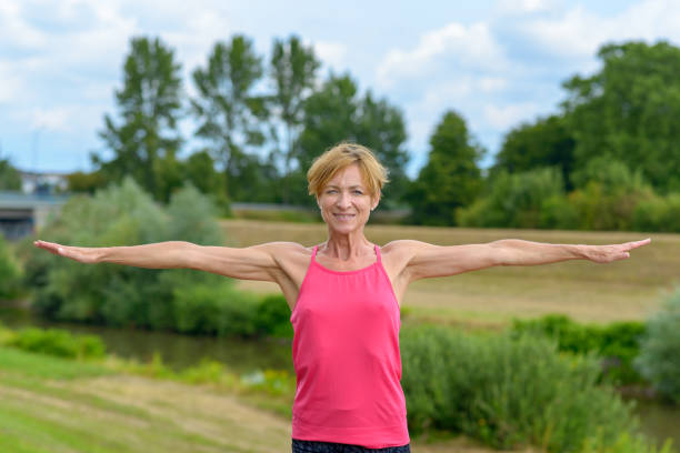istock Fit healthy slender middle-aged woman 1166154145