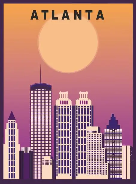 Vector illustration of Atlanta city USA Travel background