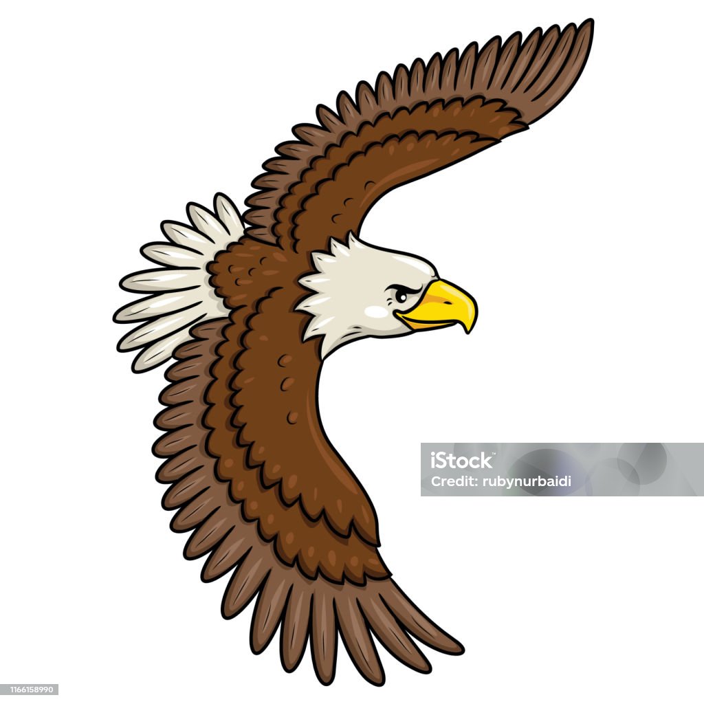 Eagle Cartoon Style Stock Illustration - Download Image Now - Eagle - Bird,  Bald Eagle, Flying - iStock