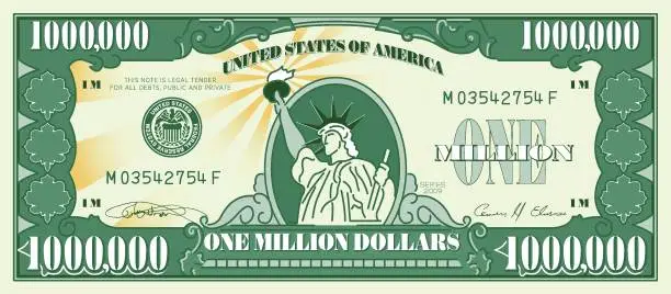 Vector illustration of One Million Dollar Currency