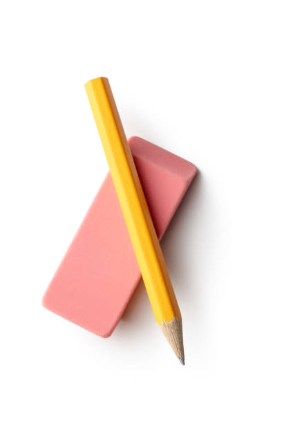 Five Pencils on White Background