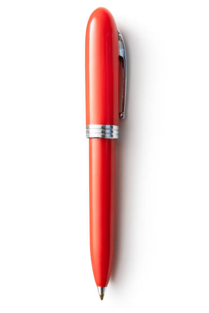 istock Office: Red Ballpoint Pen Isolated on White Background 1166160138