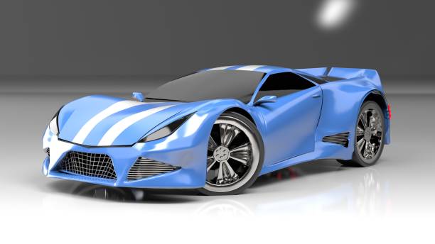 istock Modern blue sports car ,3d ,render. 1166162497
