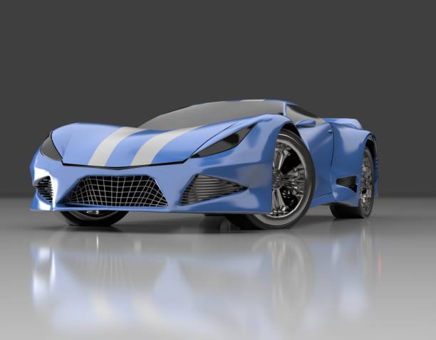 istock Modern blue sports car ,3d ,render. 1166162521