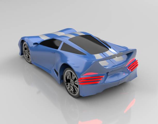 istock Modern blue sports car ,3d ,render. 1166162544