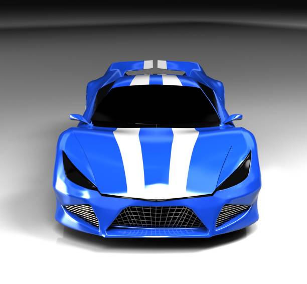 istock Modern blue sports car ,3d ,render. 1166162559