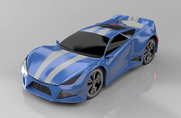 istock Modern blue sports car ,3d ,render. 1166162612