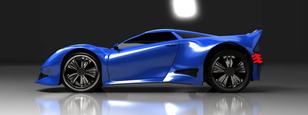 istock Modern blue sports car ,3d ,render. 1166162674