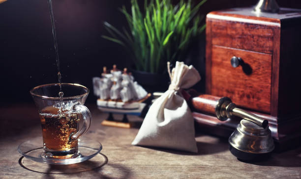 istock Brewing tea on a wooden table 1166162694