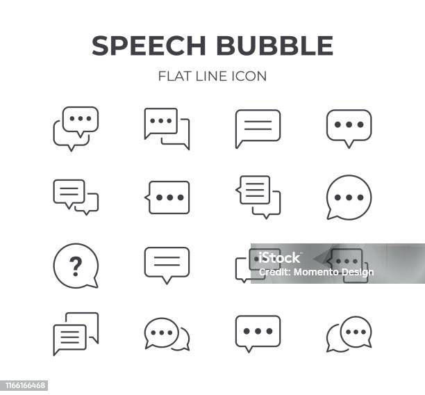 Speech Bubble Icons Set Stock Illustration - Download Image Now - Icon, Speech Bubble, Talking