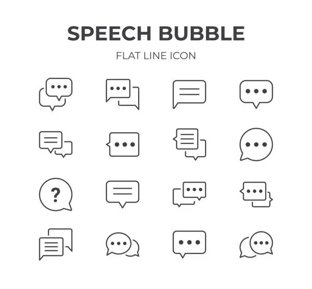 Vector illustration of Speech Bubble Icons Set