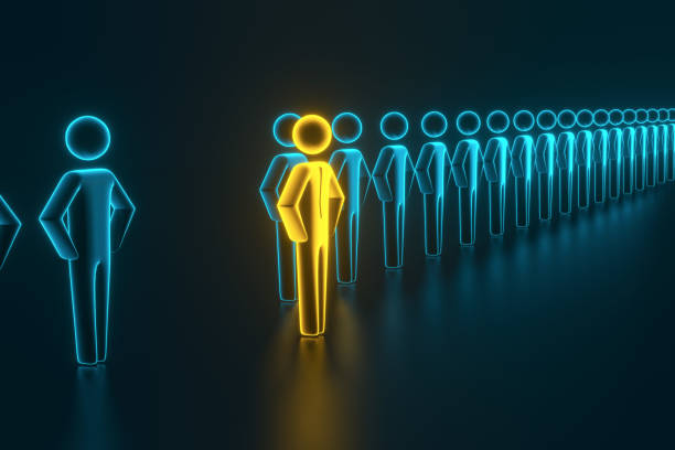 istock Selection and search for a top employee or client. 3D rendering 1166166545