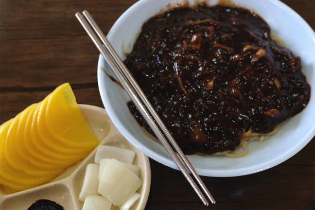 istock jajangmyeon, Korean noodles black bean sauce 1166167906