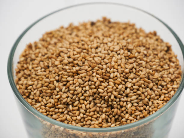 istock Toasted Sesame seeds in a glass cup 1166168750