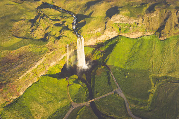 Seljalandsfoss Waterfall in South Iceland.