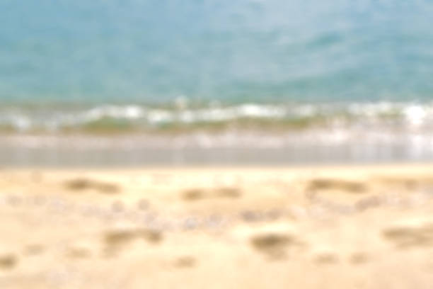 istock Unfocused horizontal image of sea waves and sandy beach. Blurred background concept. 1166169936