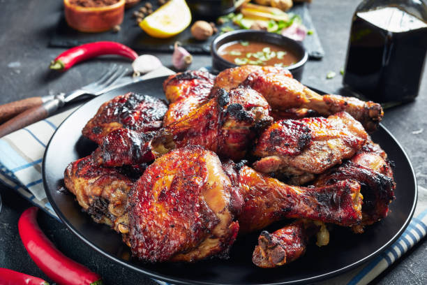 istock Spicy Grilled Jerk Chicken on a plate 1166171000