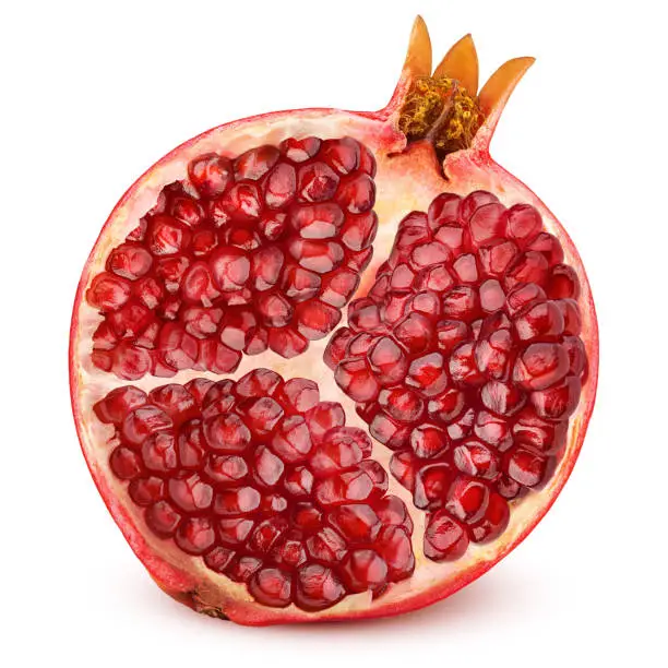 pomegranate isolated on white background, full depth of field, clipping path