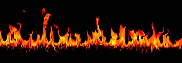 istock Fire flames on Abstract art black background 1166172583