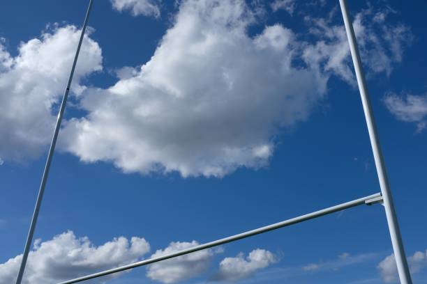 istock Clouds seen through rugby posts on a bright summer's afternoon 1166174478
