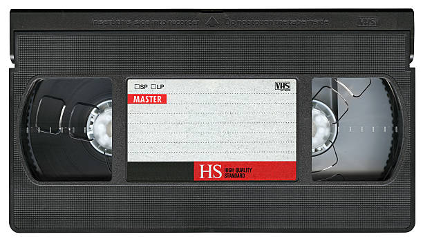 VHS 비디오 카세트 테이프 흰색 바탕에 흰색 배경, 클리핑 경로를 스톡 사진