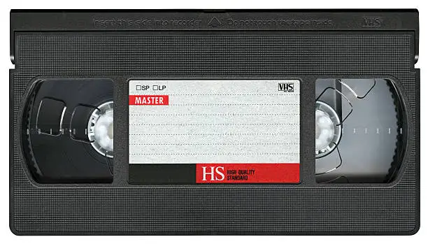 High resolution VHS Video Cassette Tape isolated on white with clipping path