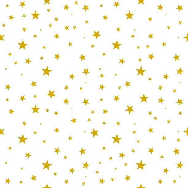 ilustraciones, imágenes clip art, dibujos animados e iconos de stock de estrellas patrón de oro sin costuras, fondo vectorial - white background gift christmas wrapping paper