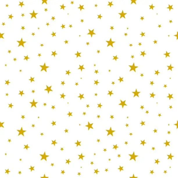 Vector illustration of Stars seamless pattern gold, vector background