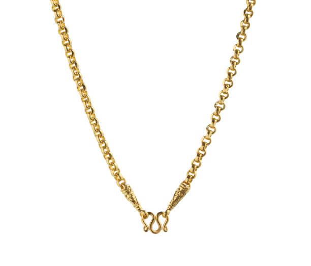 istock Gold necklace included clasper hook 1166180477