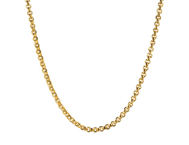 Gold necklace Gold necklace (with clipping path) isolated on white background chain object stock pictures, royalty-free photos & images