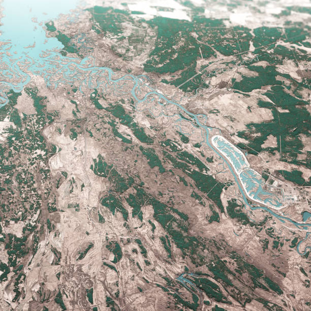 istock Chernobyl Pripyat River Ukraine 3D Render Aerial Landscape View From North Apr 2019 1166182006