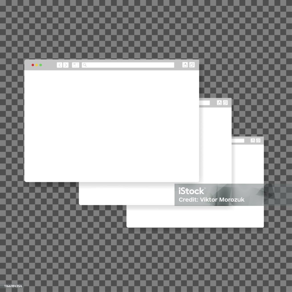 Three Simple Browser Window Flat Stock Illustration - Download Image ...