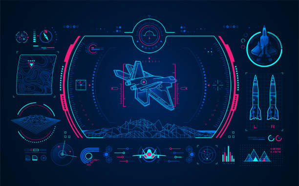 illustrazioni stock, clip art, cartoni animati e icone di tendenza di caccia aereo - missile armi